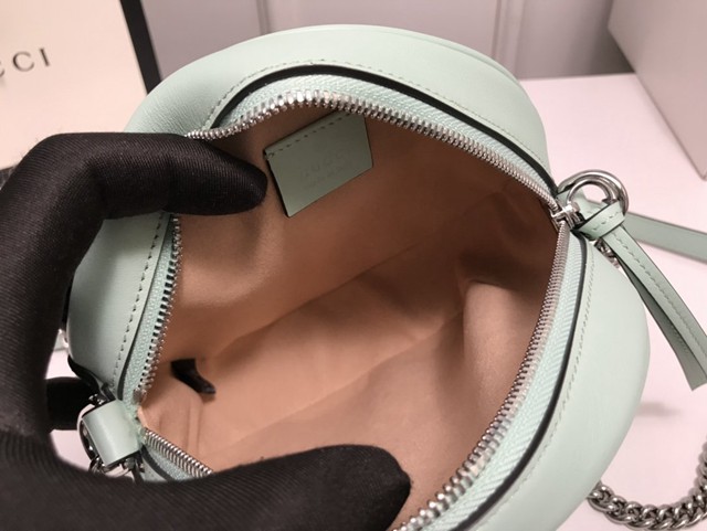Gucci經典款女包 550154 古馳Marmont 2020ss春夏馬卡龍新色 全新圓形鏈條斜挎包  gqy3865
